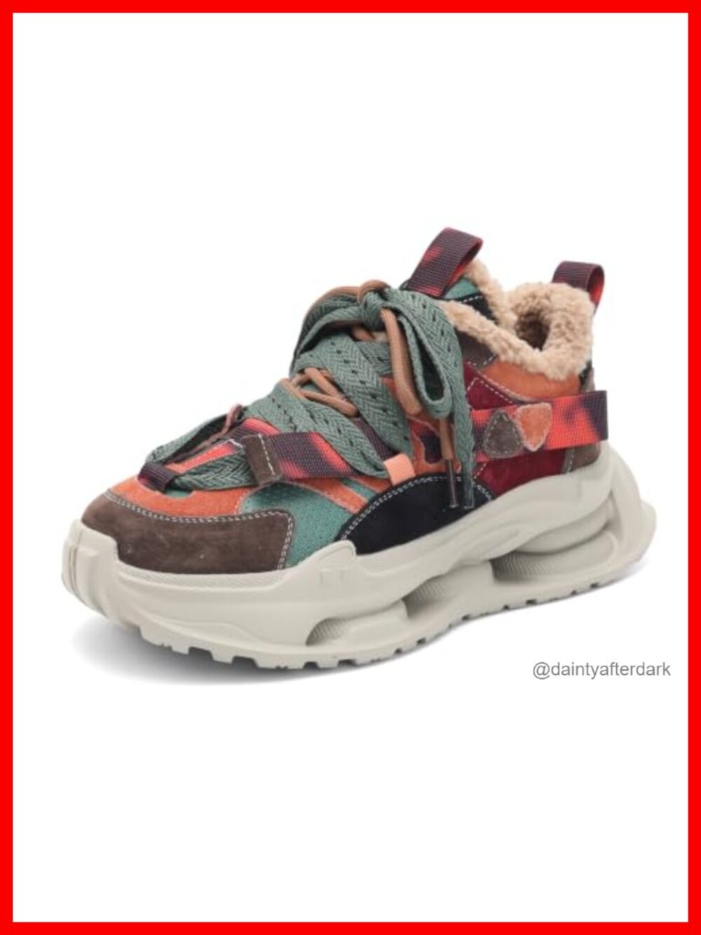 Platform Chunky Sneakers Leather Fleece Lined Orthopedic Wedge Walking Shoes